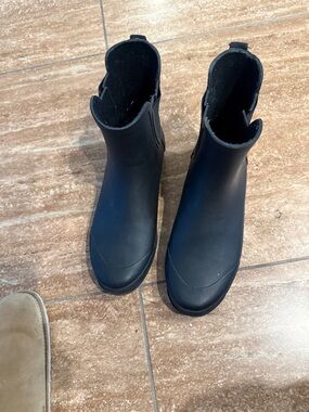 J. Crew Black Chelsea Rain Booties